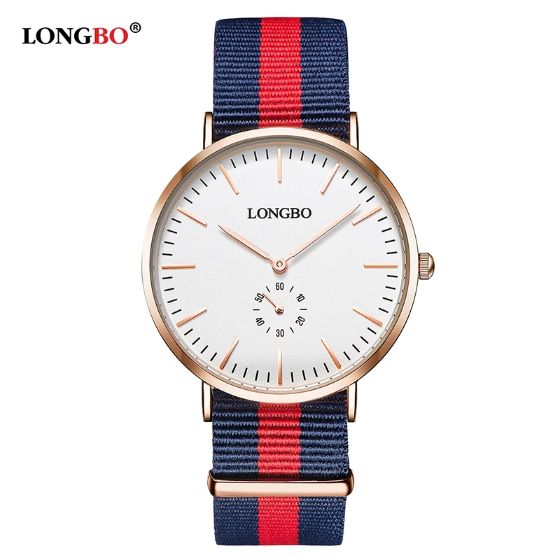 2017 LONGBO Femmes De Роскошные повседневные аналоги Poignet Montres OTAN нейлоновые банды de Montre Fille