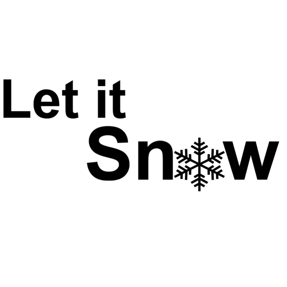 

25x10 cm New Design Let It Snow Snowflake Pattern Christmas Festival Decoration Car Sticker Window Decor Waterproof CL026
