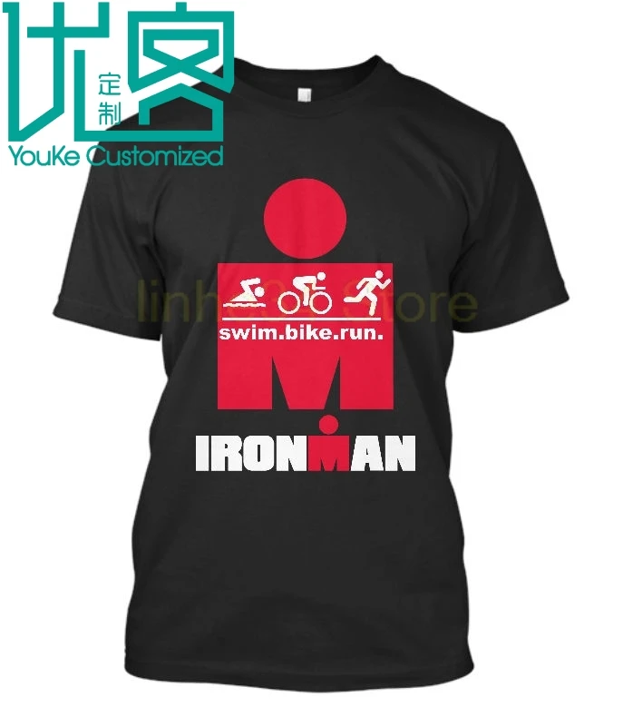 Мужская футболка высокое качество футболки Железный человек Триатлон Finisher Cycle