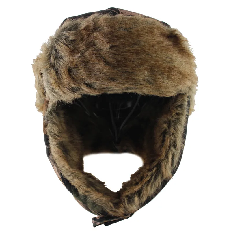 2018 جديد الرجال منفذها القبعات الشتاء تروبر قبعة الصياد Ushanka الروسية قبعة مع فو الفراء الرياضة في الهواء الطلق التزلج الدافئة الأذن اللوحات ق...
