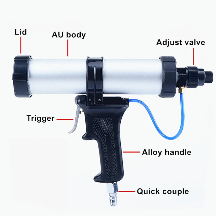 400 мл пневматический стеклянный клеевой пистолет скорость Регулируемый воздушный клеитель Быстрый воздушный выхлоп sausag Тип мягкий упаковочный клей комбо 1