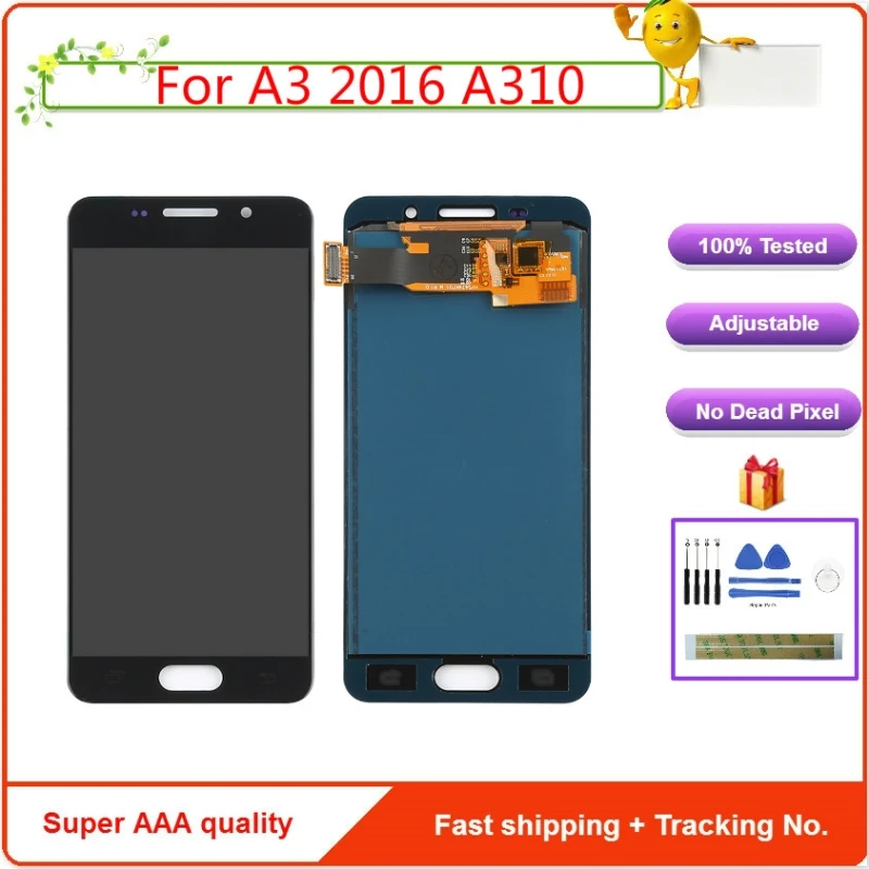 ЖК-дисплей с дигитайзером для Samsung Galaxy A3 2016 A310 A310F A310H A310M сенсорный экран в сборе