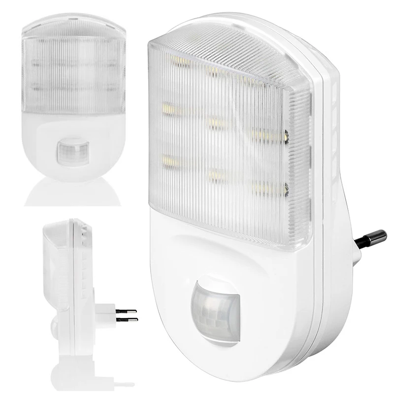 Новый 9LED 0 6 W подключить детектор движения розетка светильник прихожей