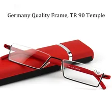 Лакированные очки для глаз, тонкая металлическая оправа с TR 90, очки для чтения, качественные очки, женские и мужские очки для чтения, чехол