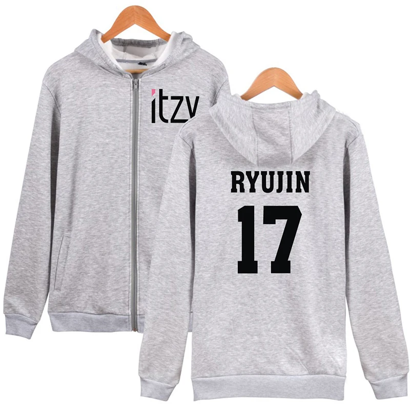 

LUCKYFRIDAYF Itzy Kpop Модные мужские женские толстовки на молнии куртка повседневный спортивный костюм Топ с длинным рукавом на молнии с капюшоном Свитшот одежда
