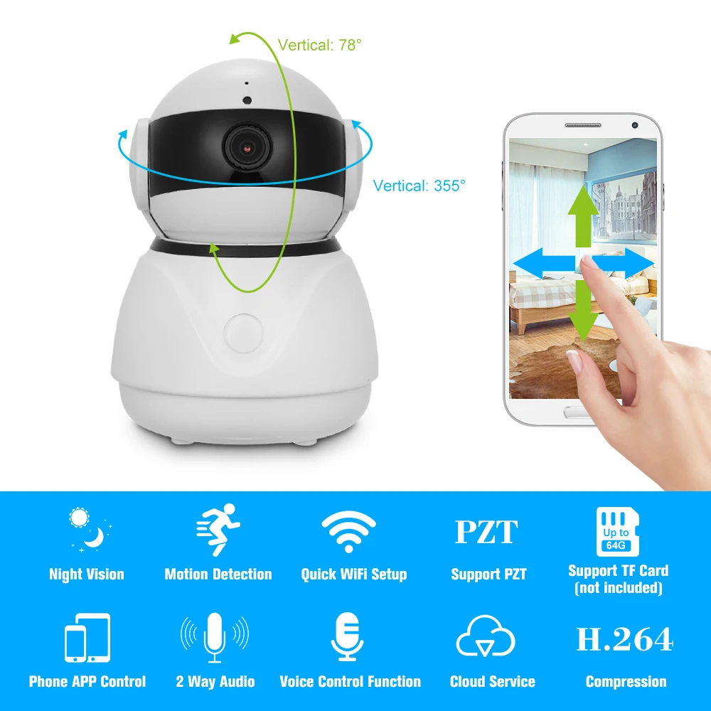 1080P Wireless IP Camera Home Security WIFI Camera Compatible with