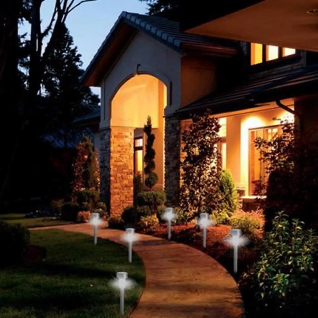 

ICOCO 1pcs High Quality Stainless Steel Outdoor LED Solar Lights w/ Built-In Stakes & Auto On/Off Newest Promotion Sale