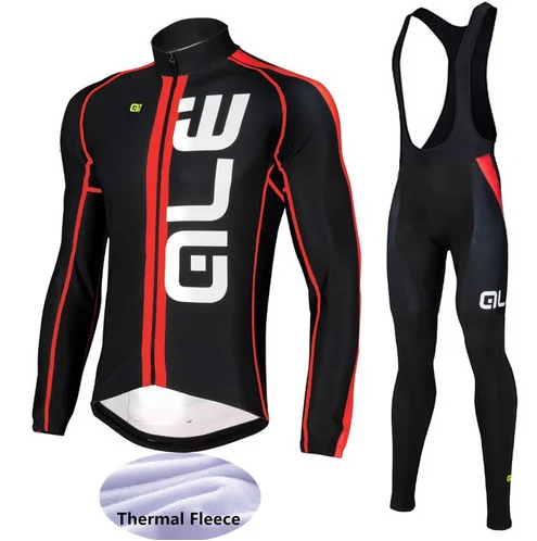 

2017 Pro Winter Thermal Fleece ALE Cycling Jersey / Maillot Ropa Ciclismo MTB Bicycle Wear Long Sleeve Men Bike Clothing -54HD