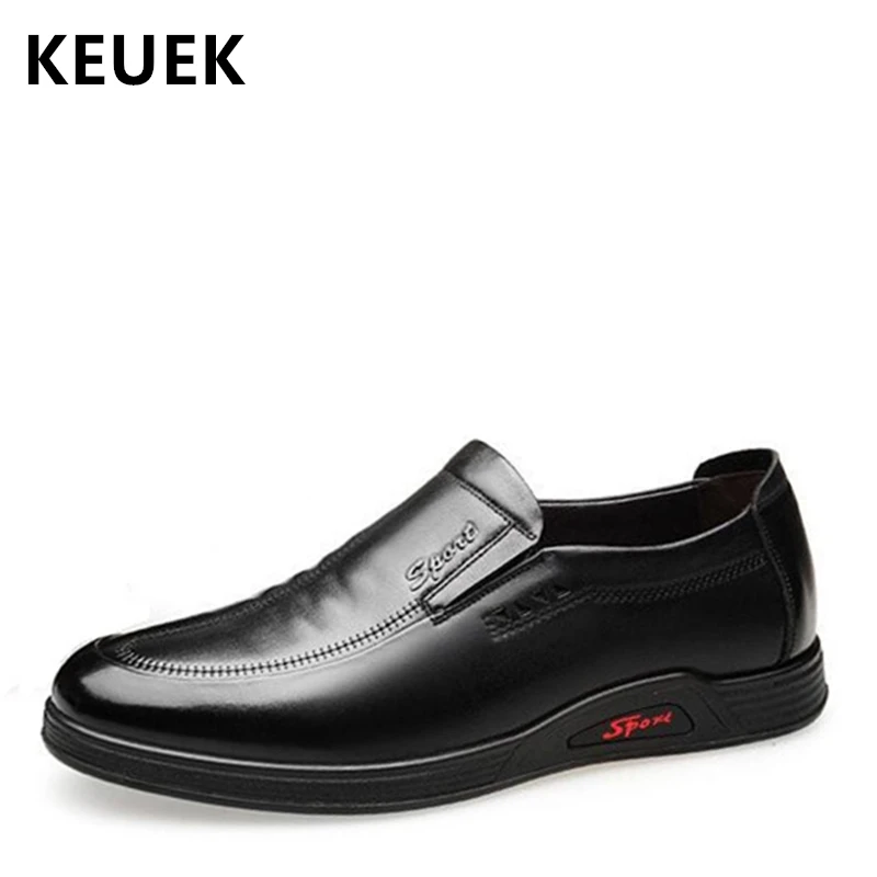 

New Arrival Men Leather shoes Soft comfortable Genuine leather Loafers Male Slip-On Flats Causal shoes 02A