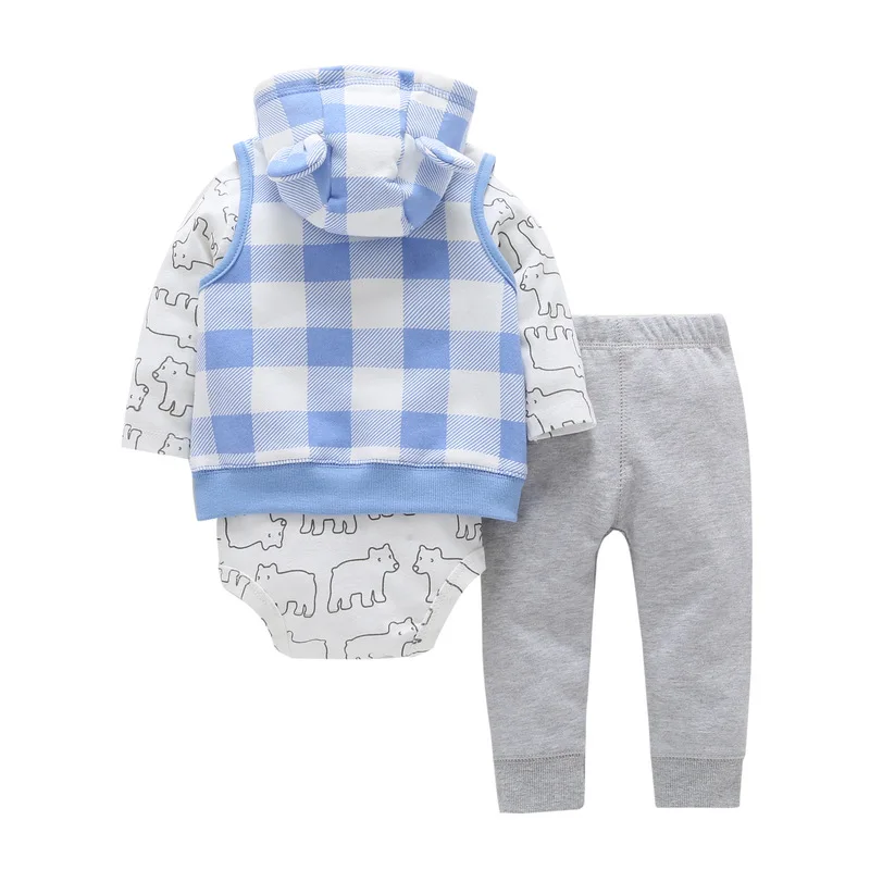 Комплекты из 3 предметов Одежда для новорожденных топы для малышей, свитер+ штаны+ боди с длинным рукавом, зимняя одежда для маленьких девочек