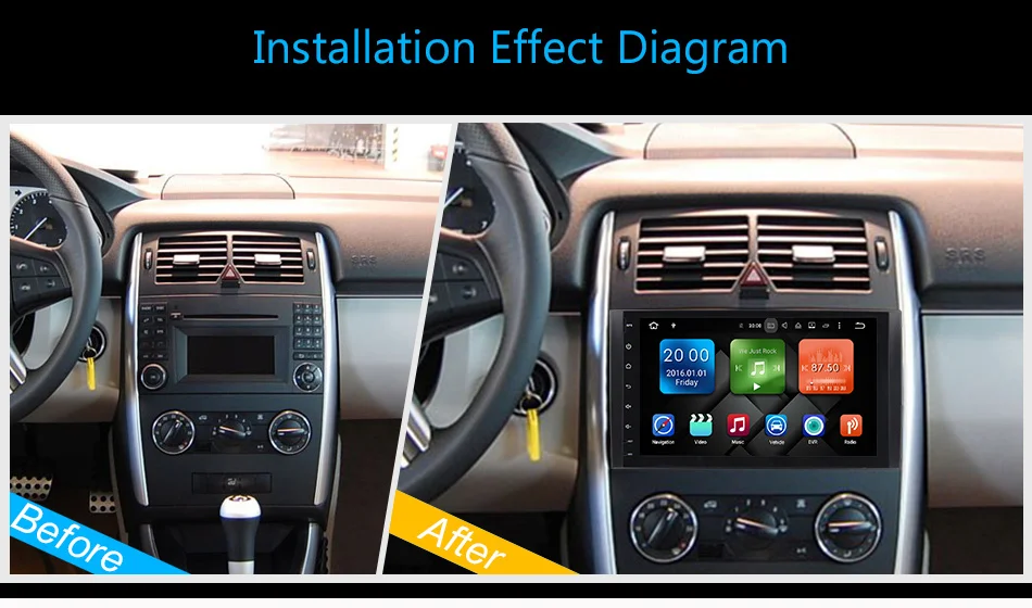 Cheap Eunavi 2 Din 4 Core Android 9.0 Car radio stereo 2G RAM GPS NAVI for voor Benz B200 Een B Klasse B200 W169 W245 W639 W906 WIFI 24