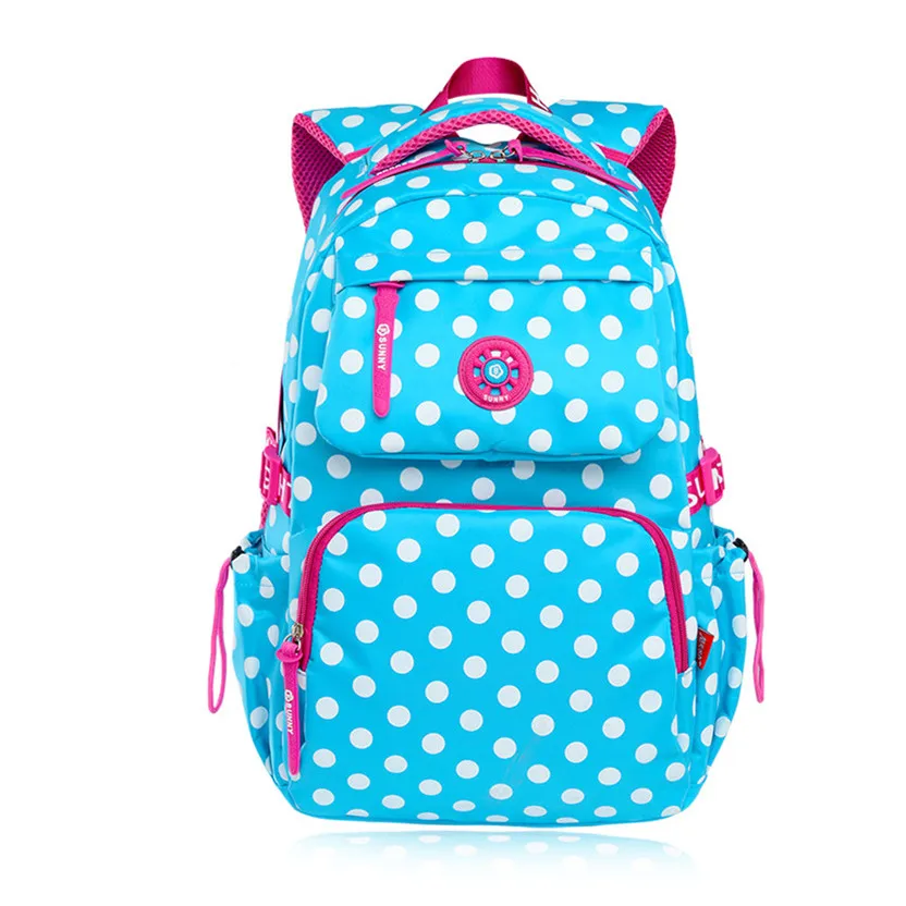 

sky blue polka dot backpacks for teenage girls school bags schoolboy bagpack student bookbag schoolbag women backpack mochila