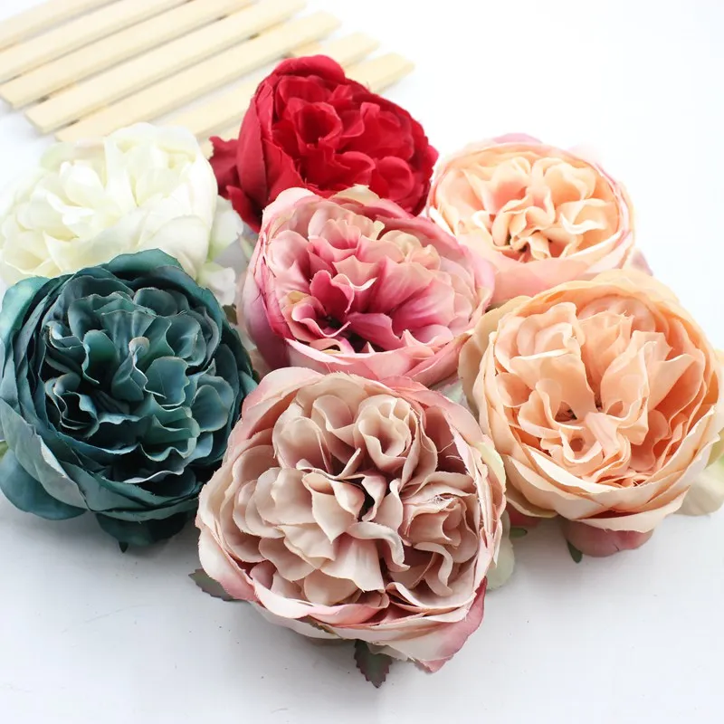 

1pcs artificial European peony heads simulation DIY silk flower head for wedding home party decoration high quality flowers