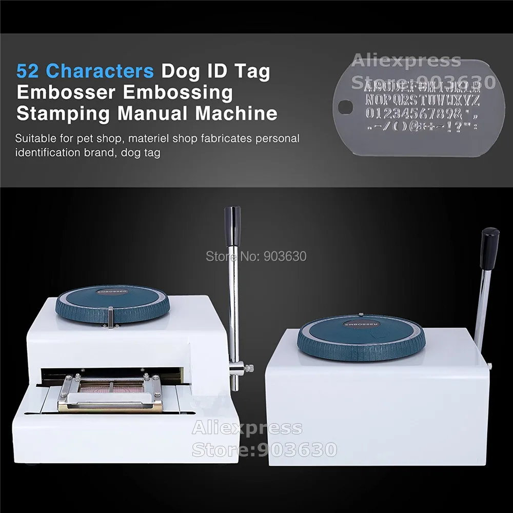 

Wholesale High Qualtiy Dog Tag Embosser Machine 52Code Characters,Steel Embossing Machines,Manual Stainless Steel Card Embosser