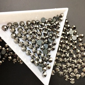 SS6-SS30 Glass Crystal Mine black Hot Fix Rhinstones Clear Flatback Iron-on Strass Hotfix Rhinestones For Wedding Dress | Дом и сад