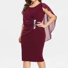 Летнее сексуальное модное женское повседневное шифоновое платье размера плюс с круглым вырезом без рукавов, свободные вечерние платья