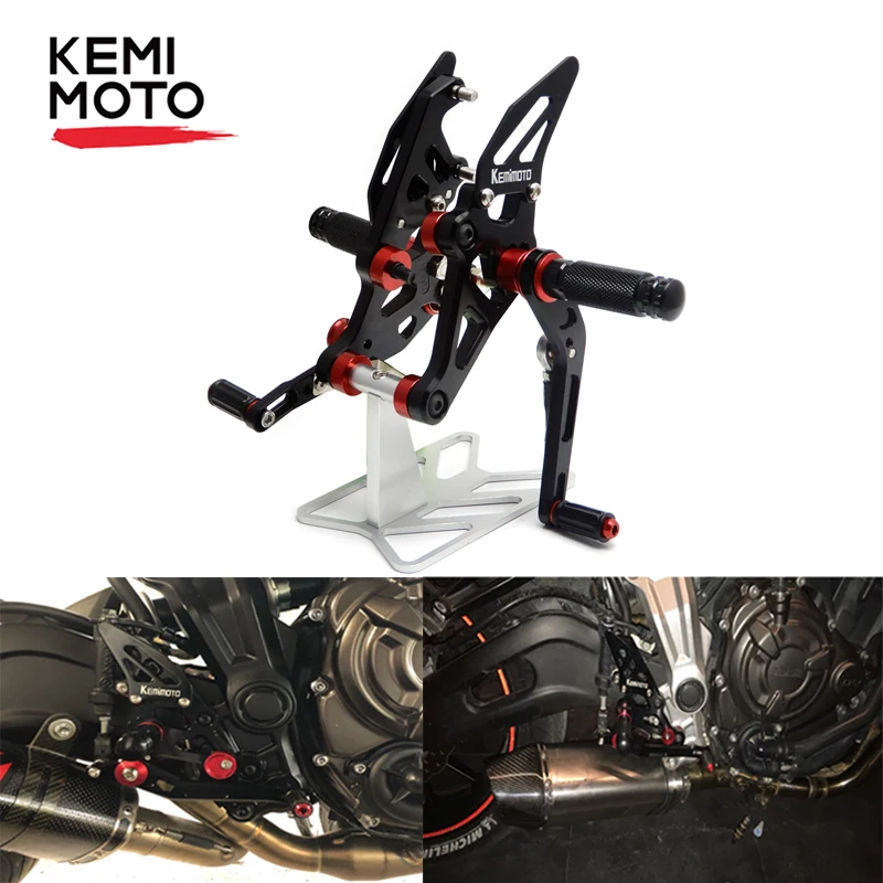 

KEMiMOTO Adjustable Rear Set CNC Rearsets Footrest For YAMAHA MT 07 FZ07 MT07 For YAMAHA MT-07 FZ-07 FZ 07 2014 2015 2016