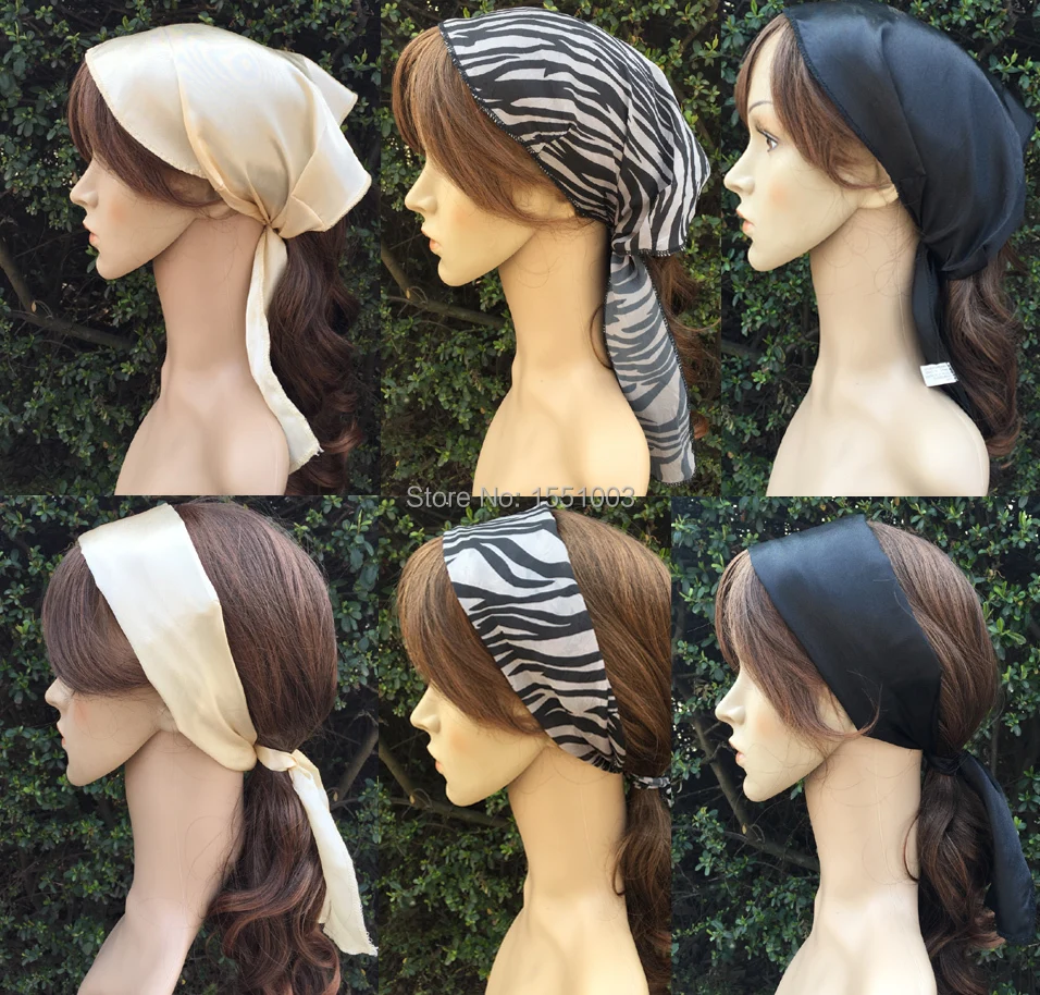 

100% Polyester Solid Satin Headwear and Chiffion Zebra Print Headbands