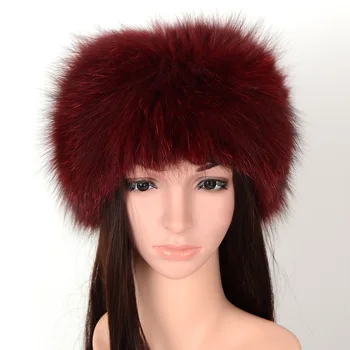 

788656 New winter hat Women Fox Fur braid hat head circumference warm elastic empty top Cap lady fur Beanies