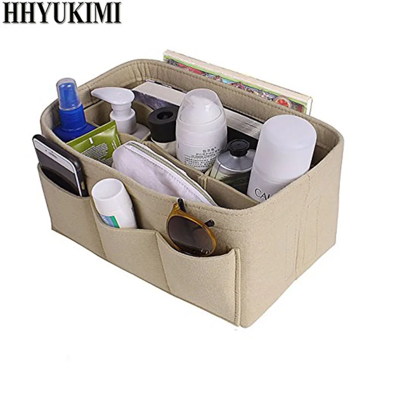 HHYUKIMI إمرأة ماكياج المنظم ورأى القماش إدراج حقيبة متعددة الوظائف النساء مستحضرات التجميل حقيبة حقيبة مستحضرات تجميل للسيدات السفر المنظم