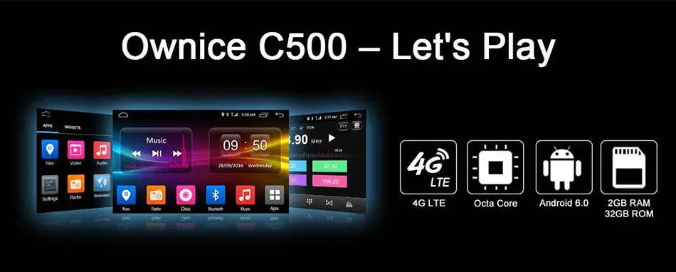 Owice C500 Android 6,0 Octa 8 ядерный 2G ram 2 din автомобильный dvd радио плеер gps Navi видео монитор для универсального BT 4G SIM LTE сети