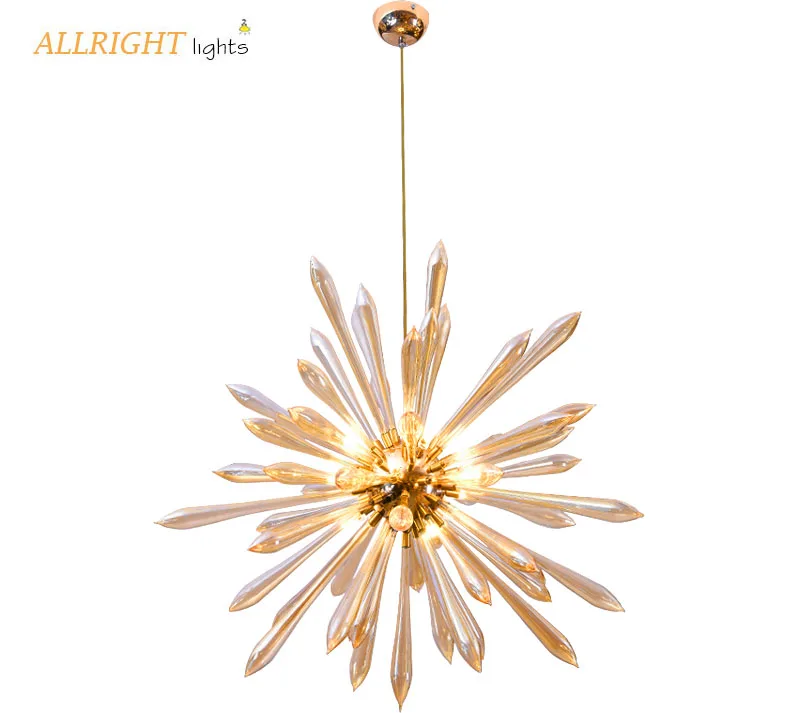 

Dandelion modern crystal hanging lamp for 3/4/13/16light G9 bulb gold color for bedroom living room study room
