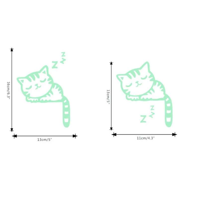 2018 New 1Pcs Cute Creative Kitten Cat Luminous Noctilucent Glow Switch Removable Wall Sticker Home14
