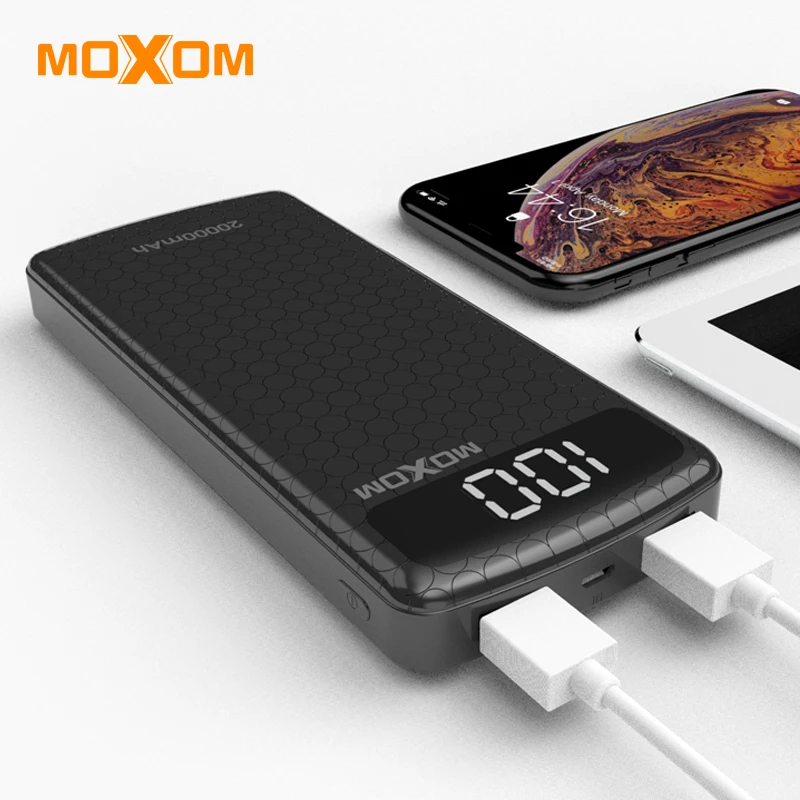Портативное зарядное устройство MOXOM 20000 мАч для iPhone Samsung Huawei портативное 10000 с Mirco