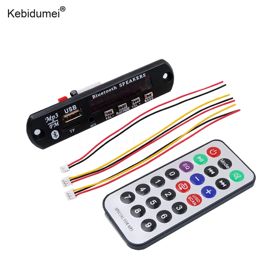 

kebidumei Car Radio Audio Decoder Board Module MP3 Player LED Bluetooth Call APE FLAC MP3 WMA WAV FM AUX 3.5MM 12V USB TF FM