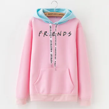 

Pale Green Patchwork Embroider Hoodie Women Long Sleeve Cute Contrast Hooded Sweatshirt Fall Pocket Print Drawstring Hoodies