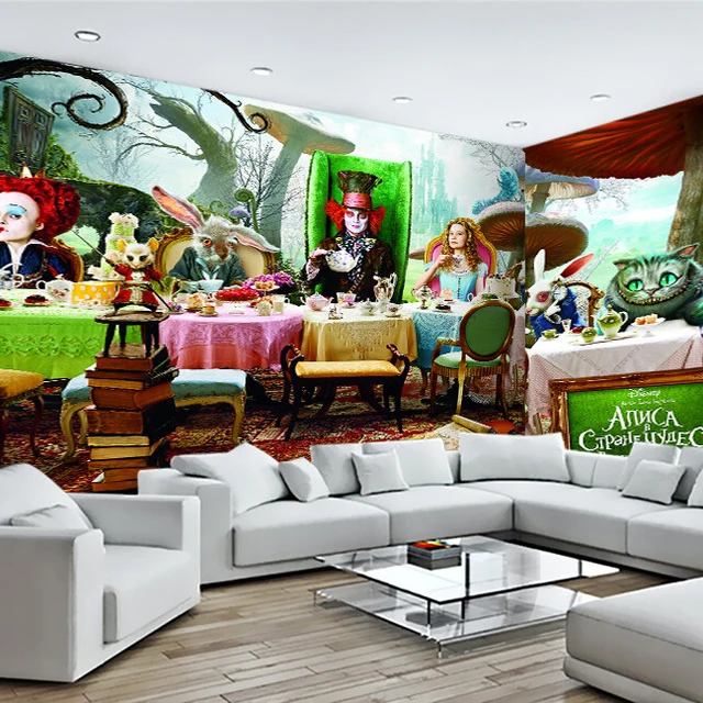 Custom Photo Silk Wallpaper For Walls 3 D Living Room Tv Custom Photo Silk Wallpaper For Walls 3 D Living Room Tv Background Wall Covering Alice