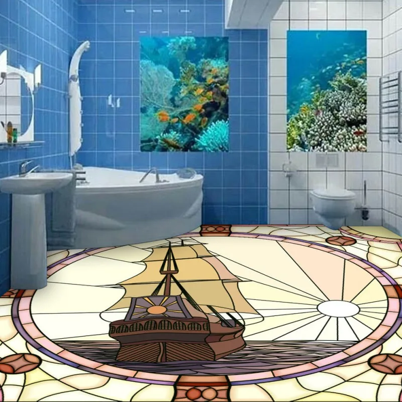 Free Shipping Hand painted European parquet flooring self-adhesive
moisture-proof anti-skidding custom bedroom wallpaper mural