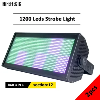 

2pcs/lot Multifuction 1200 Leds Strobe Light Colorful Led Strobe Light DMX Strobe Lights Rainbow Effect RGB DJ Strobe Light