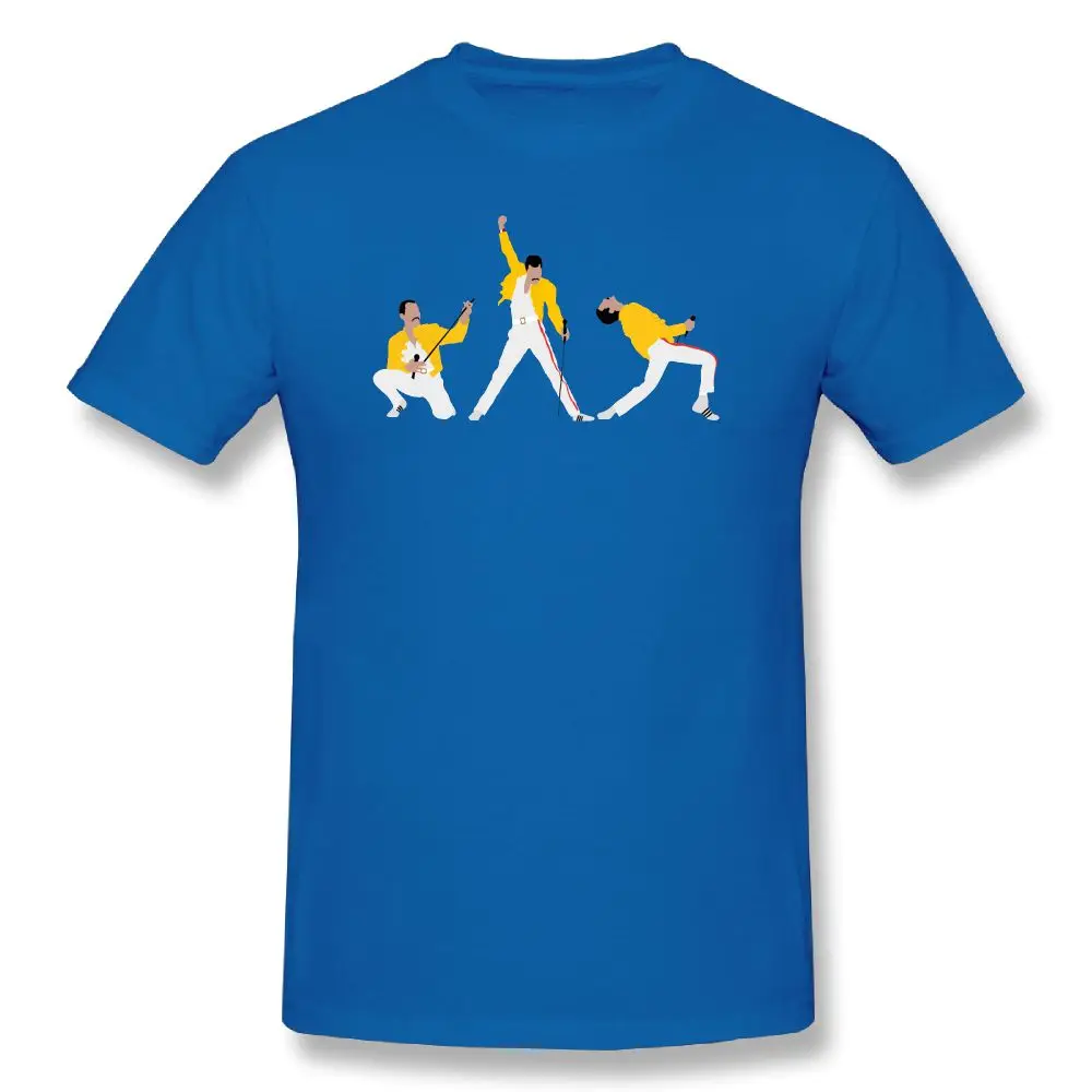 Фредди футболка с Фредди Меркьюри Фредди x 3 принт Повседневная футболка Мужская безразмерная музыкальная футболка короткий рукав забавные хлопковые футболки - Цвет: blue