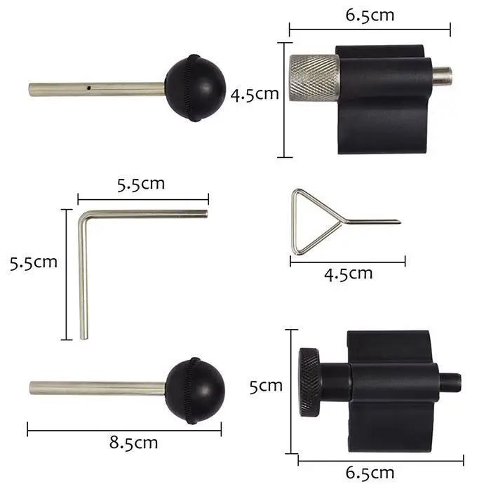 6 шт. двигатель распределительного вала Набор инструментов синхронизации 1,2, Черный 1,4, 1,9, 2,0 для VW Audi