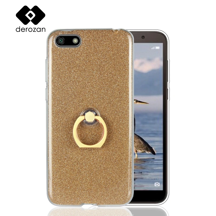 

DEROZAN Cases For Huawei Y5 Prime 2018 Case Phone For Honor 7S Huawei Honor Play 7 Cover Silicone Glitter ring buckle