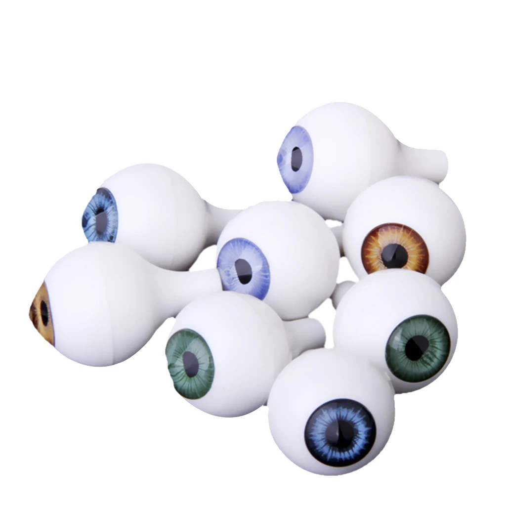 8pcs Round Acrylic Doll Eyes Eyeballs Animal Puppet Craft Plastic Safety Eyeball Halloween Props 22mm for Dolls DIY Making