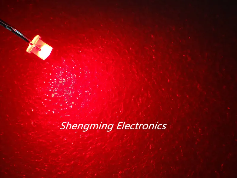 

1000PCS 3MM Flat top super bright Red wide angle Led Diffused fog