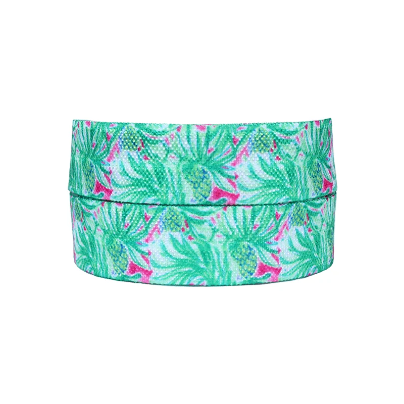 

New arrival pineapple and flower printed foe fold over elastic for hair accessories