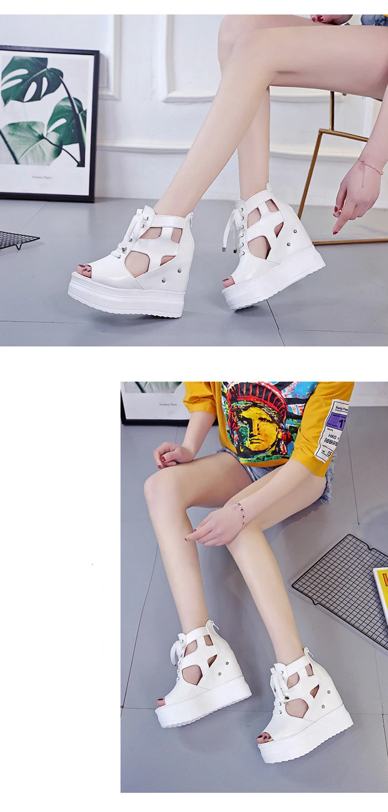 white sandals