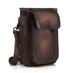 Модная кожа Crazy Horse кожаный Универсальный Crossbody сумка портсигар 6 "телефонные чехлы поясная 021db