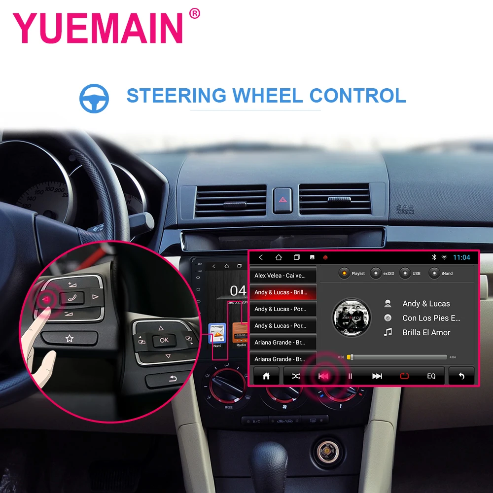 YUEMAIN 2Din Android 8.1 Car Multimedia Radio Player For Mazda 3 2004-2009 Autoradio Tape Recorder GPS Navigation WIFI Camera YUEMAIN 2Din Android 8.1 Car Multimedia Radio Player For Mazda 3 2004-2009 Autoradio Tape Recorder GPS Navigation WIFI Camera