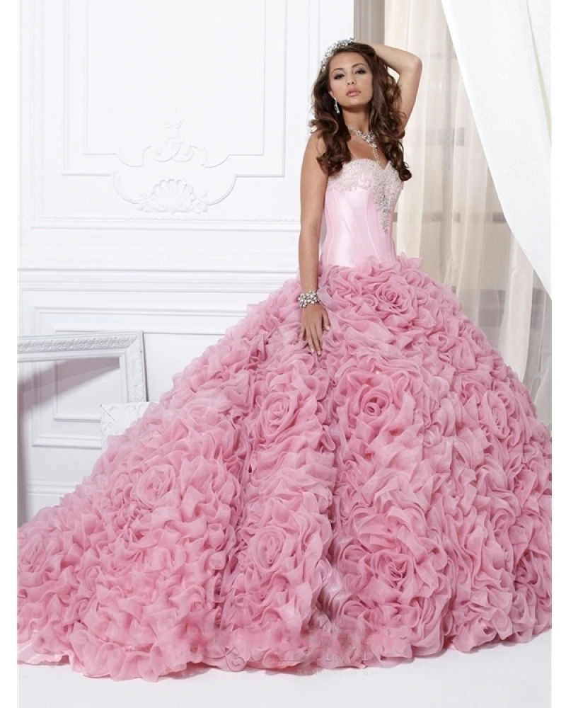 Горячая распродажа пышное платье бальное платье из органзы ручная работа цветы из бисера CrystalSequins сладкий 16 платье Q1064