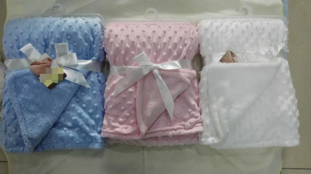 75cm*100cm Fleece Baby Blanket Newborn Baby Swaddle Wrap Soft Winter
