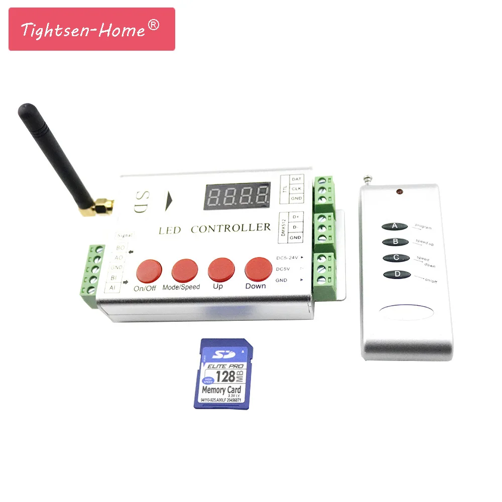 1000D led pixel controller SD card programmes 2048pixels RF controller dmx console TM1809 WS2811 ws2801 WS2812 DMX led strip