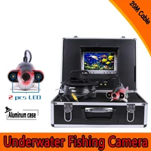 (1 Set) 20M Cable 7 inch Color Monitor HD surveillance system Underwater fishing camera Fish finder 2 PCS white LED Freeshippins