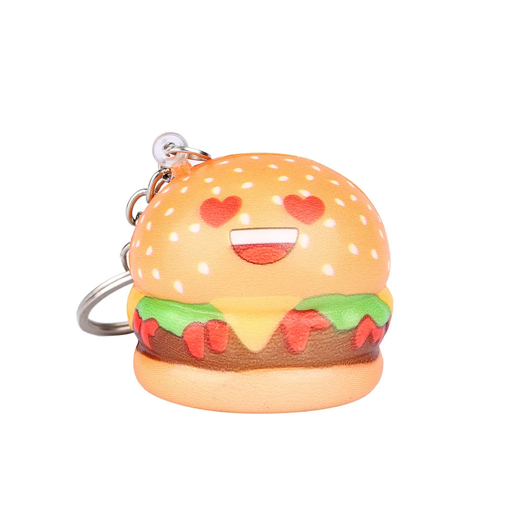 Squeeze soft Squishies Kawaii мультфильм гамбургер медленно поднимающийся крем душистый брелок снятие стресса забавная игрушка в подарок Z0325 - Цвет: B