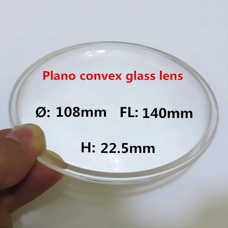 2 pcs Plano convex car lens 108mm diameter140mm focal length High
