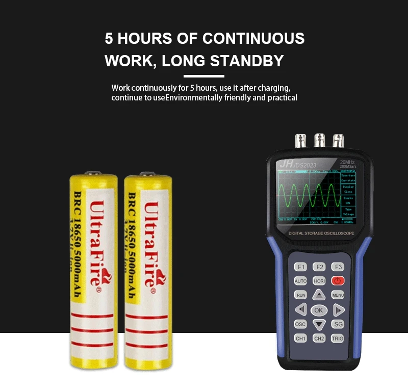 Portable Handheld Oscilloscope Jinhan JDS2023 Digital Storagesignal function generator 20MHz oscilloscope AC/DC Input coupling|handheld