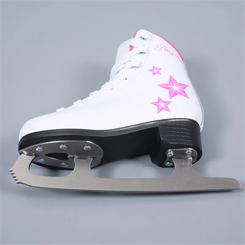 جديد للماء هوكي الجليد أحذية للأطفال الجليد أحذية التزلج على الجليد مع الجليد شفرة رشاقته الدافئة الشكل التزلج Patines الأزرق/الوردي